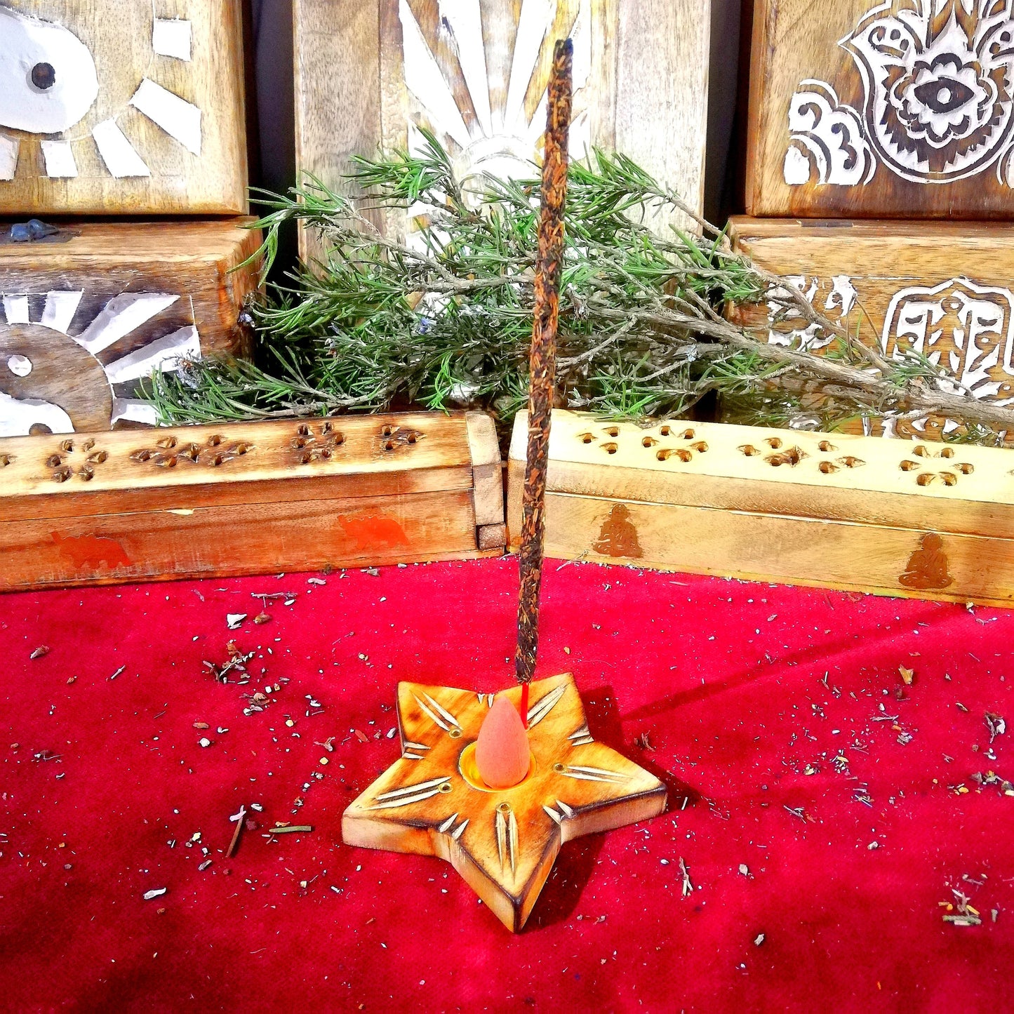 Quemador Estrella de Madera
