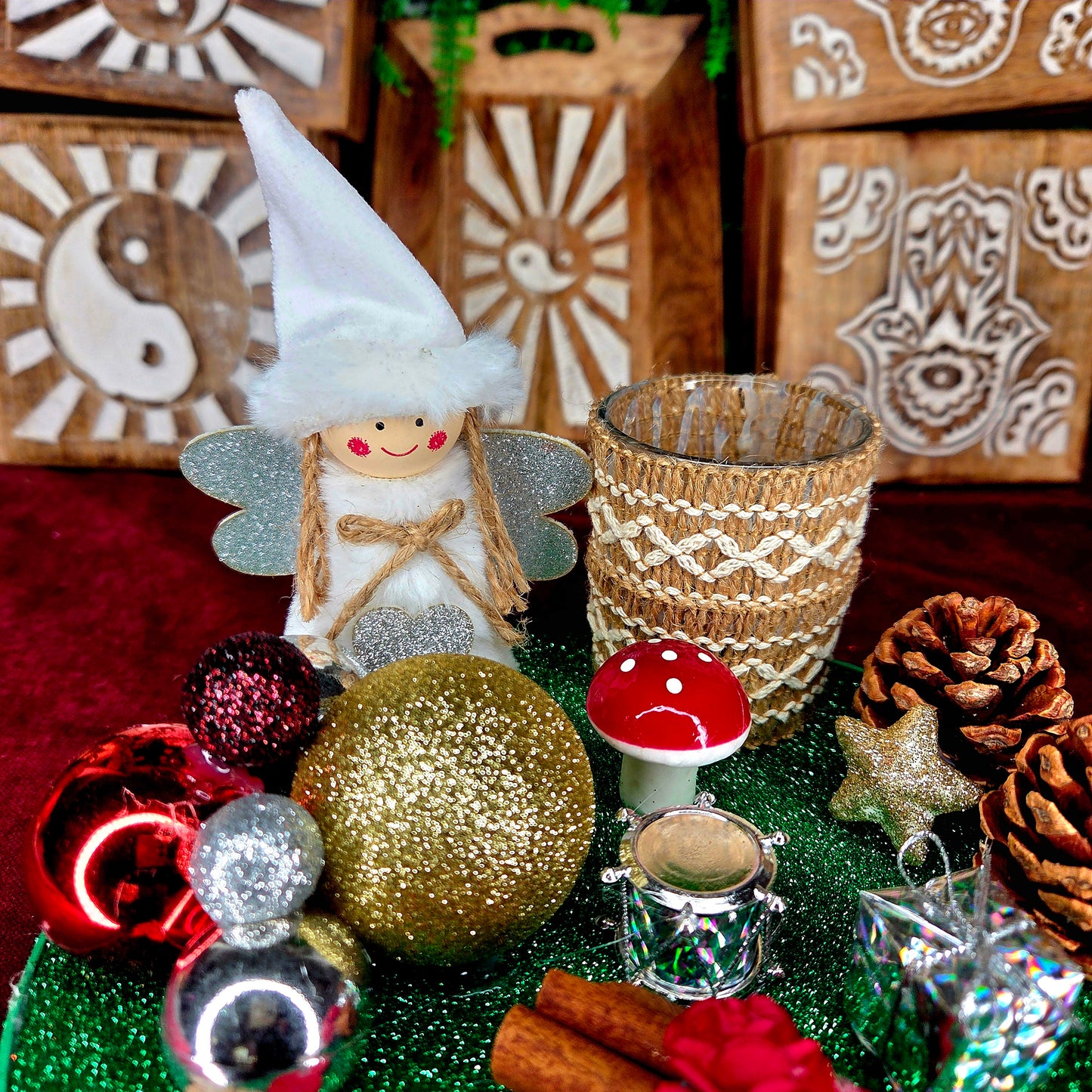 Centro de Mesa Navideño Artesanal – Portavelas 2