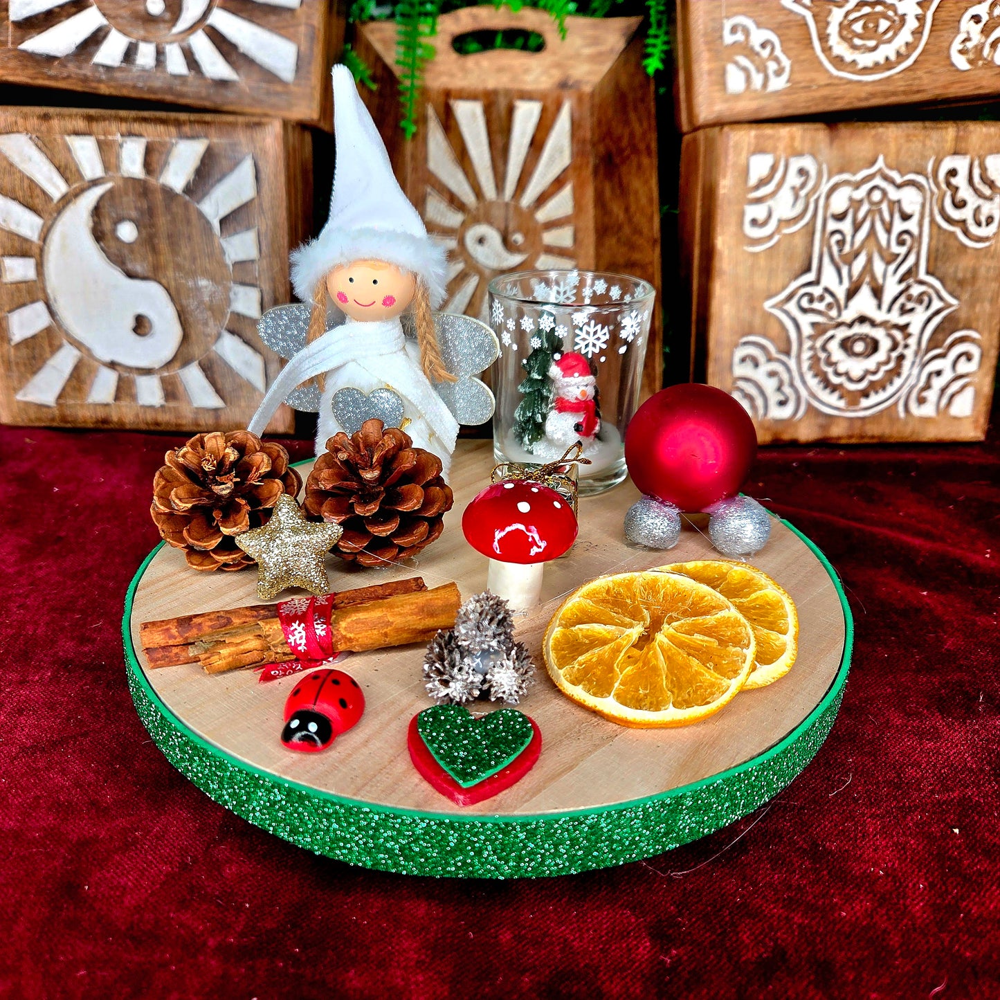 Centro de Mesa Navideño Artesanal – Portavelas 5