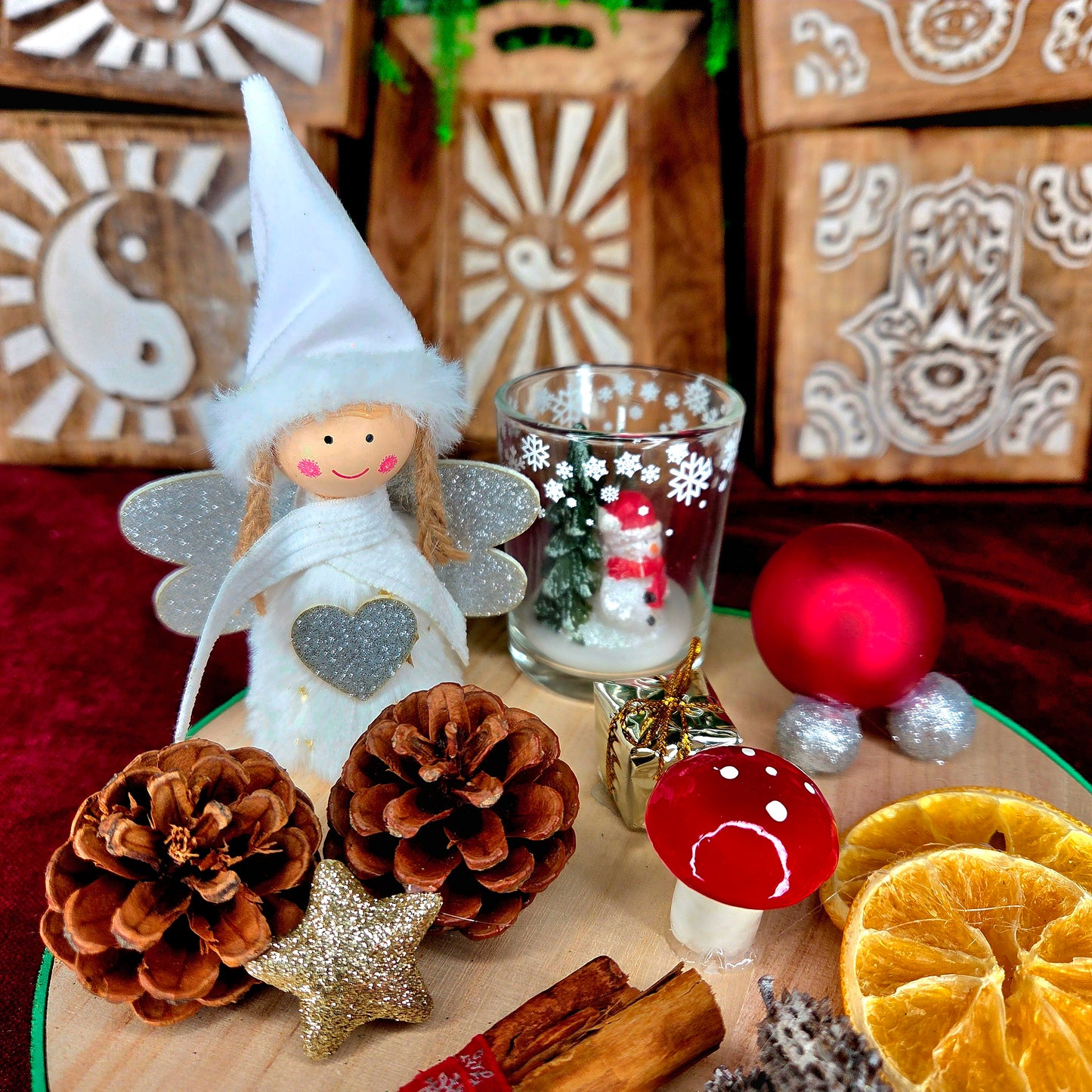 Centro de Mesa Navideño Artesanal – Portavelas 5