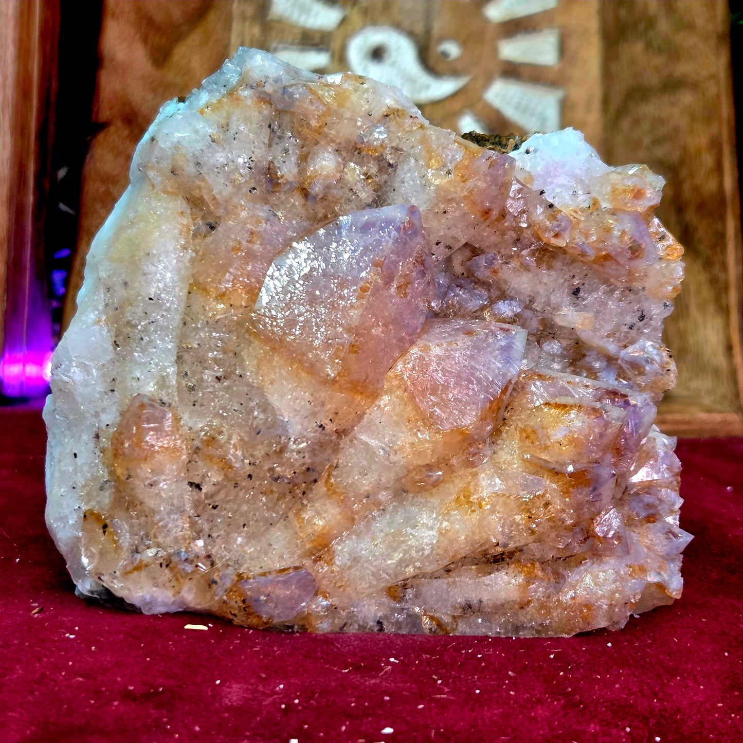 Drusa de Citrino con base 420g – Energía Positiva, Abundancia y Vitalidad