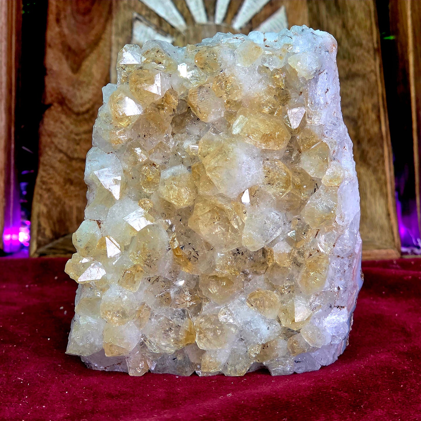 Drusa de Citrino con base 579g – Energía Positiva, Abundancia y Vitalidad