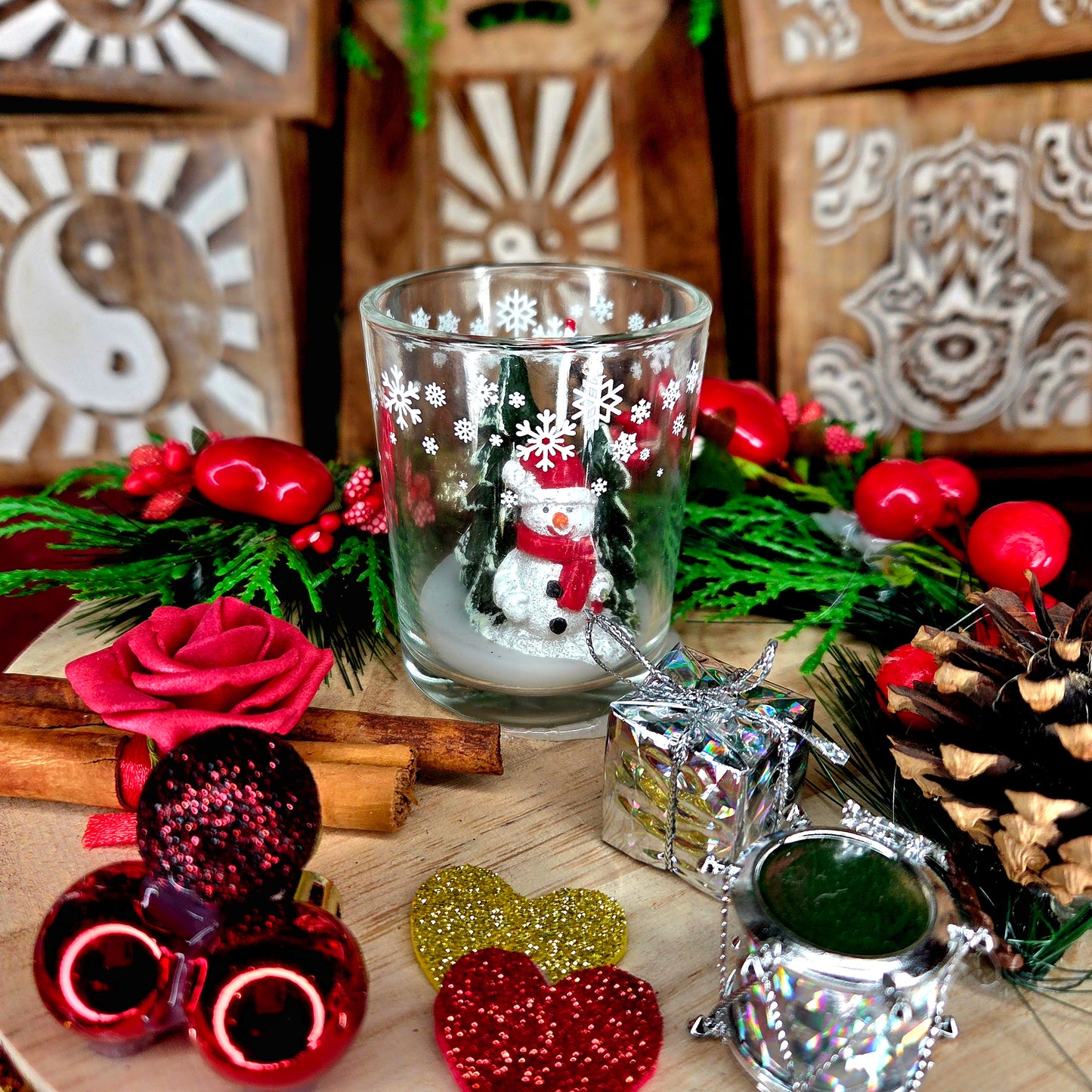 Centro de Mesa Navideño Artesanal – Portavelas 4