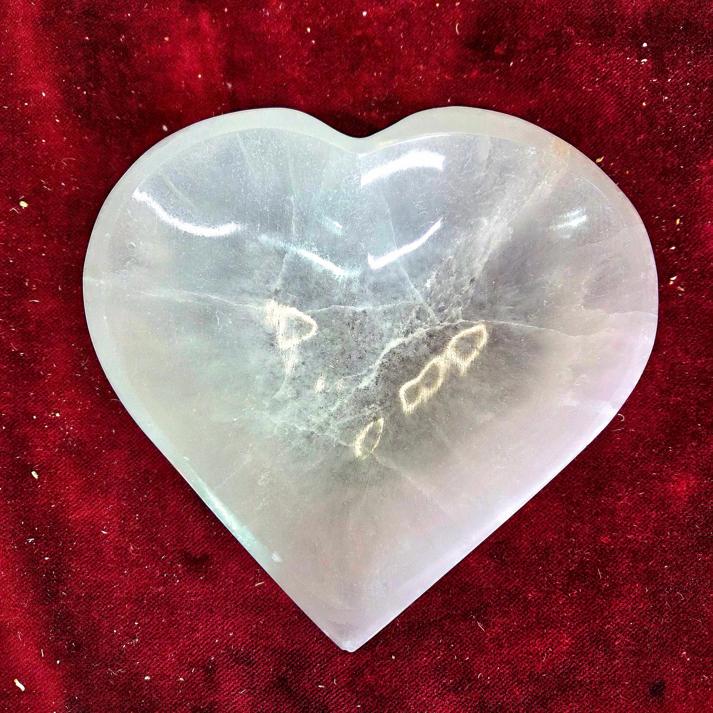 Cuenco de Selenita Corazón 14cm - Limpieza Energética y Paz Interior