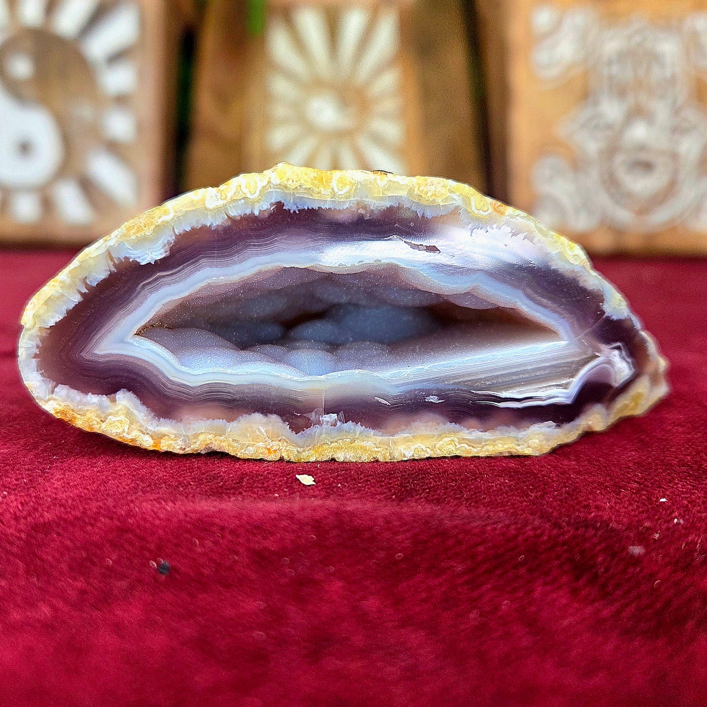 Geoda de Ágata 204g – Equilibrio, Protección y Armonía Emocional