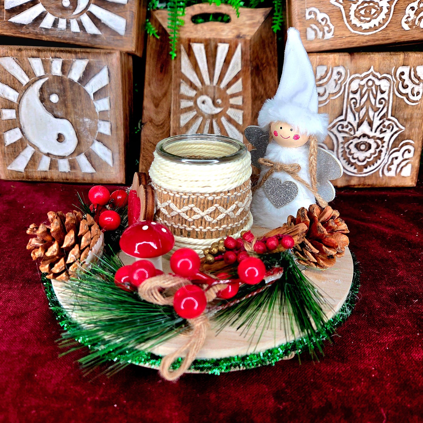 Centro de Mesa Navideño Artesanal – Portavelas 6