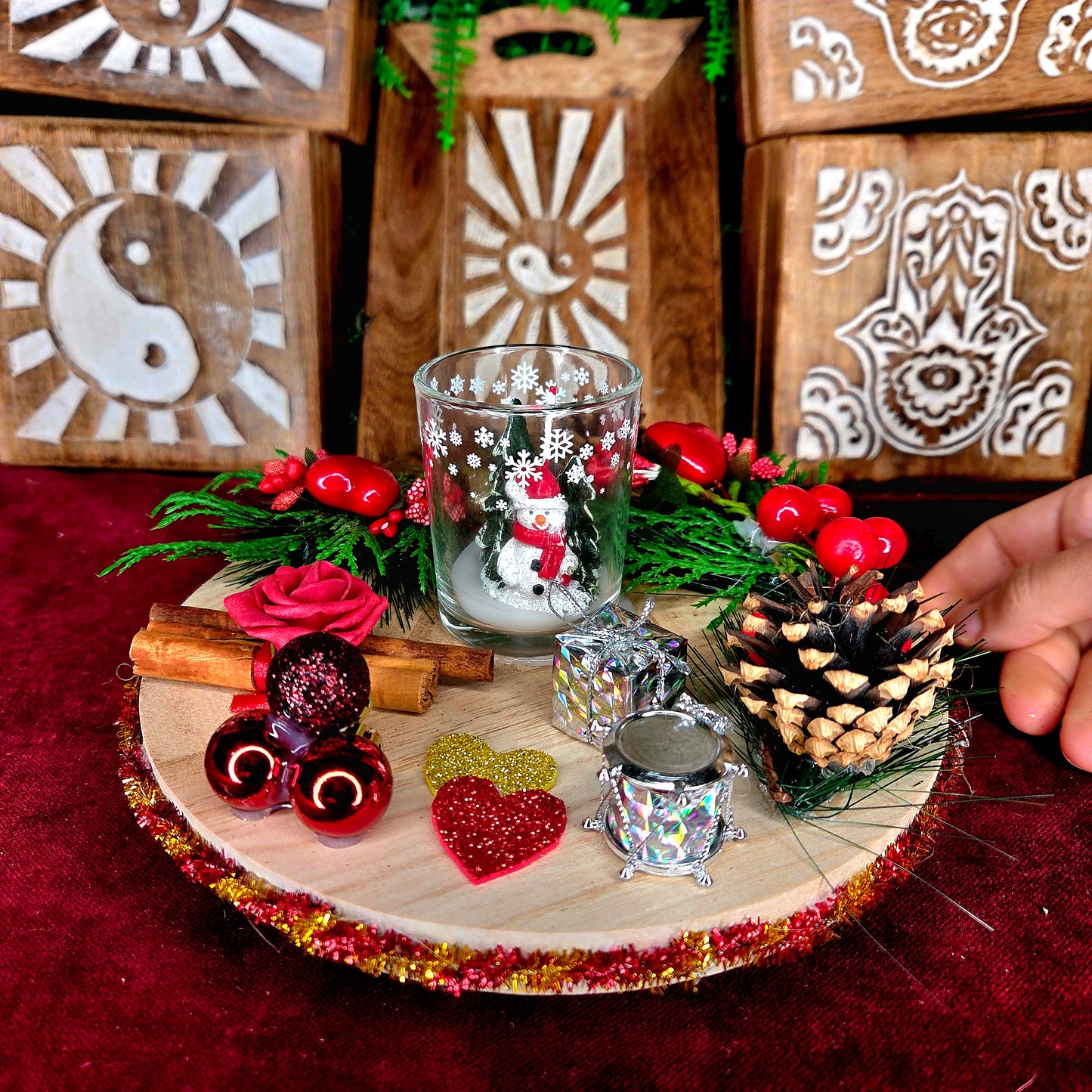 Centro de Mesa Navideño Artesanal – Portavelas 4