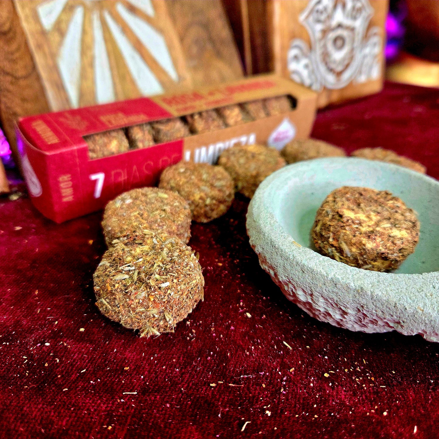 Carbón 7 Días Rosa y Lavanda - Amor / Unión / Alegría / Tranquilidad / Armonía / Concentración