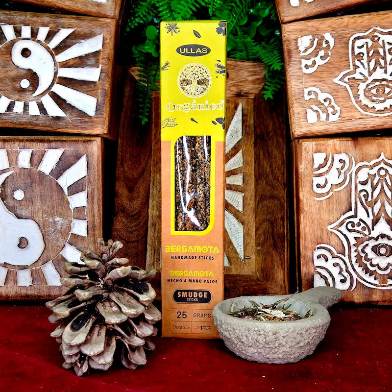 varillas de Incienso natural Bergamota aroma cítrico fresco que estimula la mente, mejora concentración y aporta claridad mental. Aroma cítrico fresco para enfoque y bienestar. hecho a mano arcania artesania
