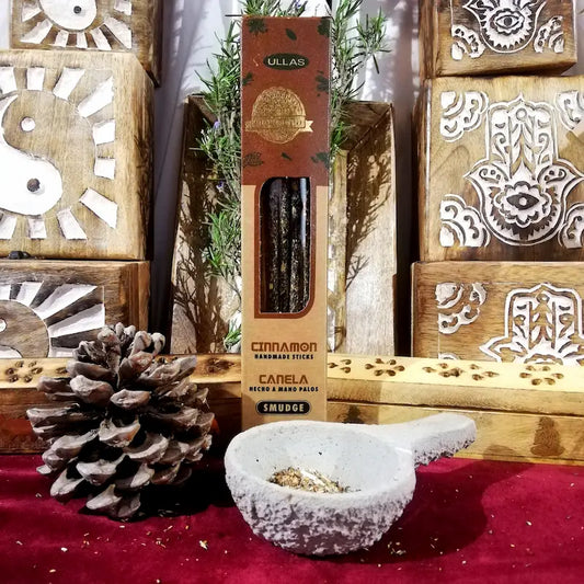 varillas de Incienso natural de canela aroma cálido, dulce y revitalizante para atraer prosperidad, fortalecer vínculos, elevar la energía y crear un ambiente cálido y relajante. hecho a mano arcania artesania